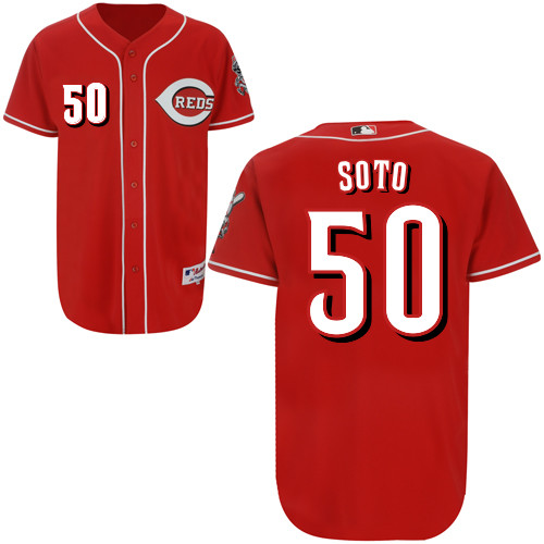 Neftali Soto #50 MLB Jersey-Cincinnati Reds Men's Authentic Red Baseball Jersey
